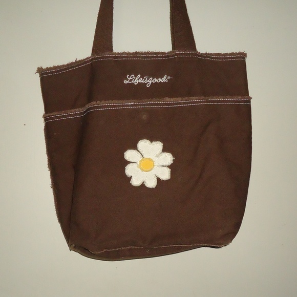 Life is Good Handbags - Life is Good Brown Sunflower Tote Bag